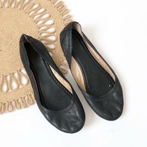 Frye black leather ballet flats